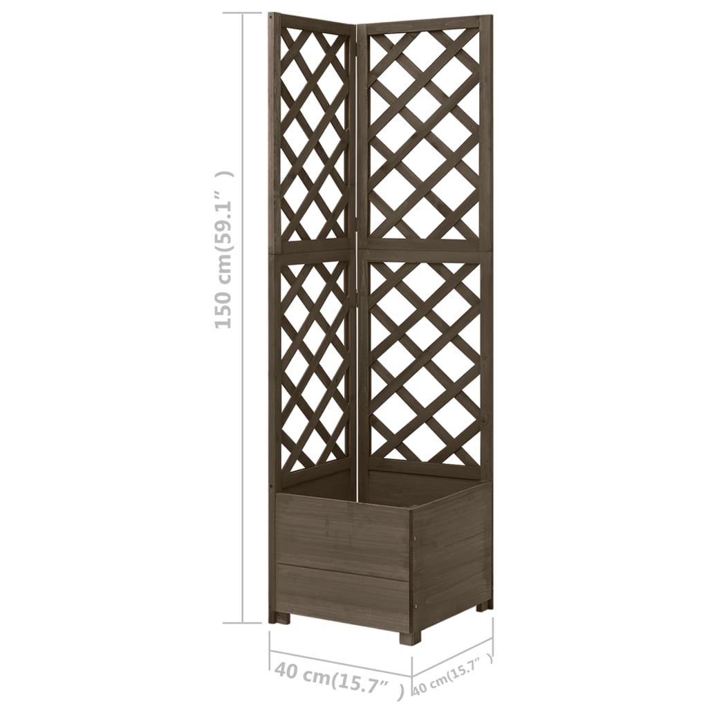 Planter Grey Solid Fir Wood 59.1 in tall Planters Planter