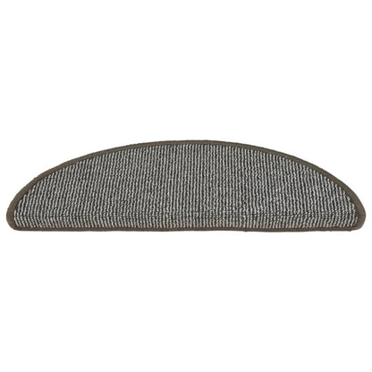 Stair Mats 15 pcs 56x17x3 cm Grey Half Round