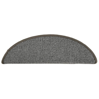 Stair Mats 15 pcs 56x17x3 cm Grey Half Round
