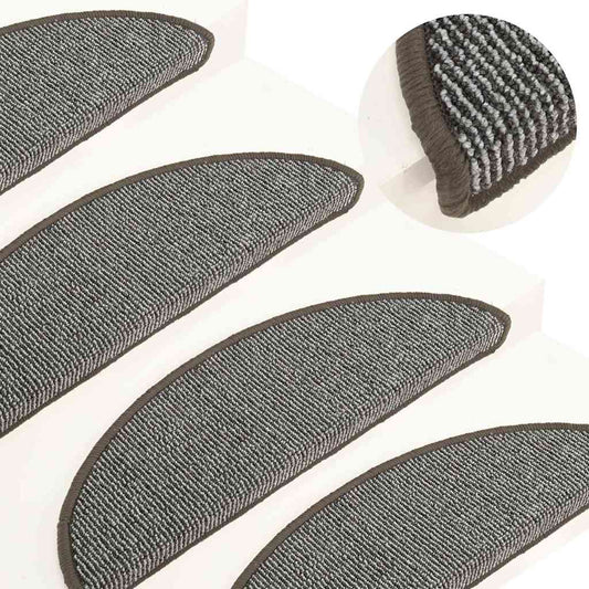 Carpet Stair Tread | Set of 15 | Grey | Polypropylene (PP) | 56x17x3 cm