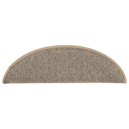 Stair Mats 15 pcs 56x17x3 cm Brown Half Round