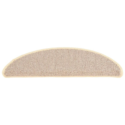 Stair Mats 15 pcs 56x17x3 cm White and Brown Half Round