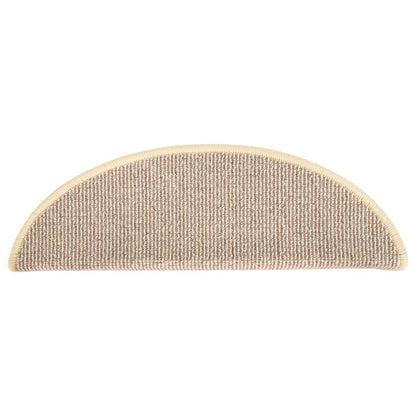 Stair Mats 15 pcs 56x17x3 cm White and Brown Half Round