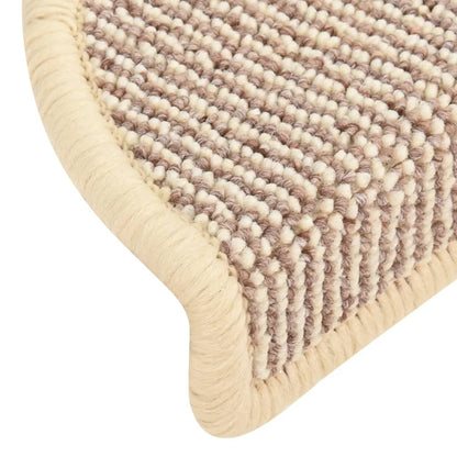 Stair Mats 15 pcs 56x17x3 cm White and Brown Half Round