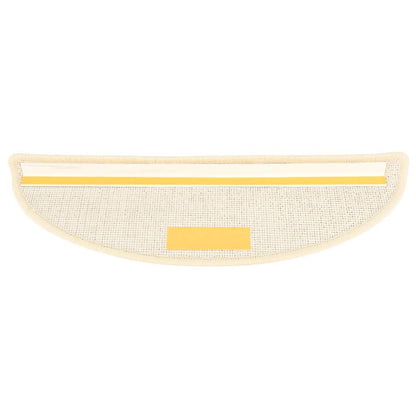 Stair Mats 15 pcs 56x17x3 cm White and Brown Half Round