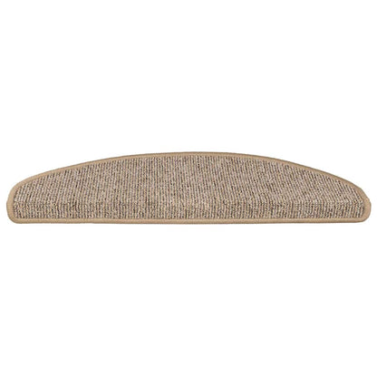 Stair Mats 15 pcs 65x21x4 cm Brown Half Round Large