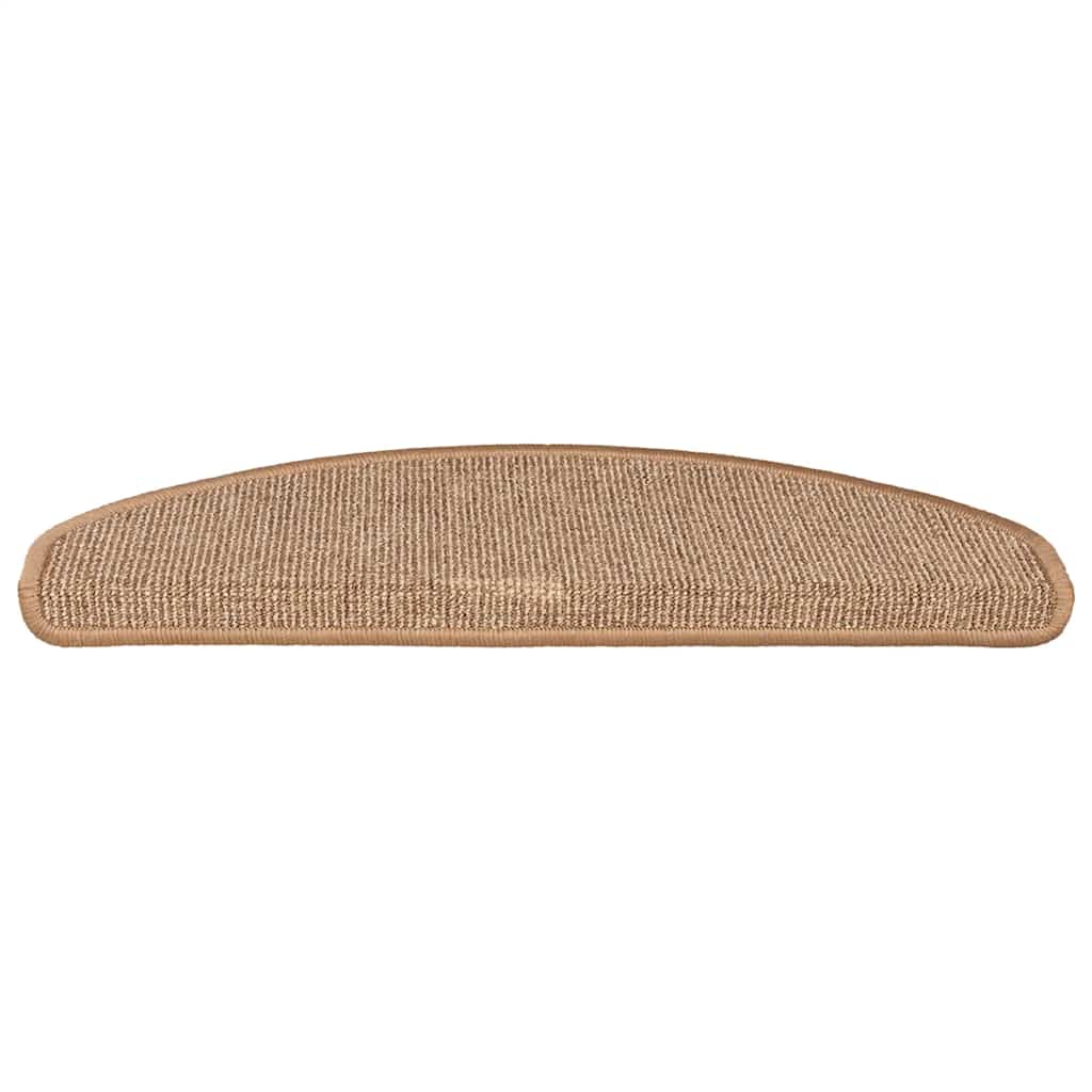 Stair Mats 15 pcs 65x21x4 cm Light Brown Half Round Large