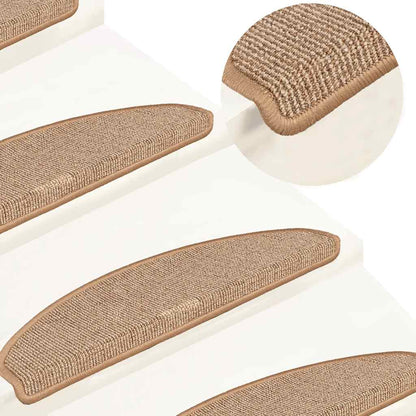 Stair Mats 15 pcs 65x21x4 cm Light Brown Half Round Large