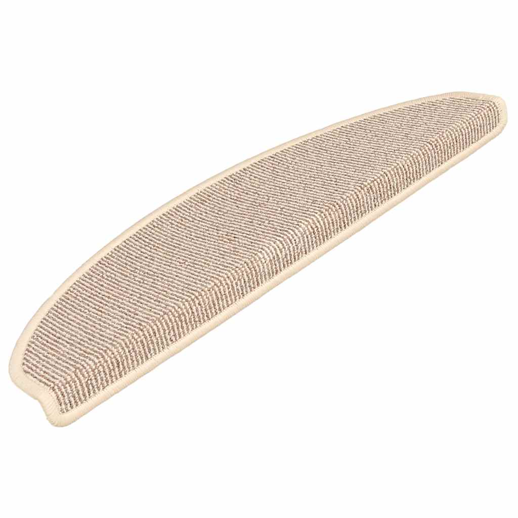 Stair Mats 15 pcs 65x21x4 cm White and Brown Half Round Large