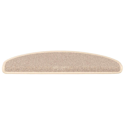 Stair Mats 15 pcs 65x21x4 cm White and Brown Half Round Large