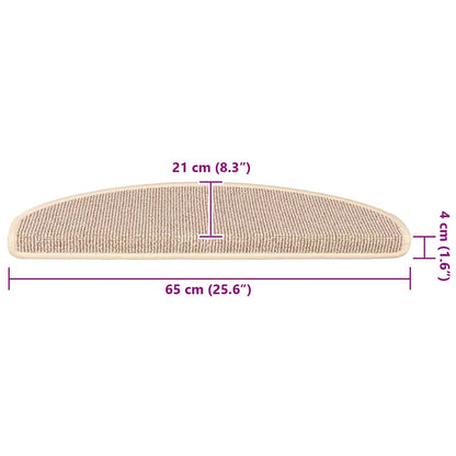 Stair Mats 15 pcs 65x21x4 cm White and Brown Half Round Large