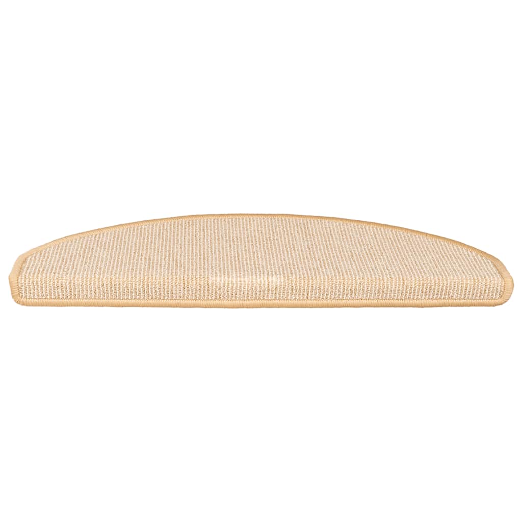 Stair Mats 15 pcs 65x21x4 cm Cream Half Round Large