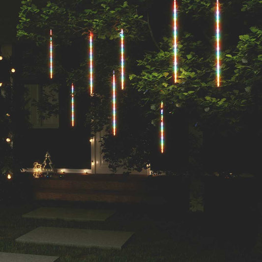 328558 vidaXL Meteor Lights 8 pcs 50 cm Colourful 288 LEDs Indoor Outdoor