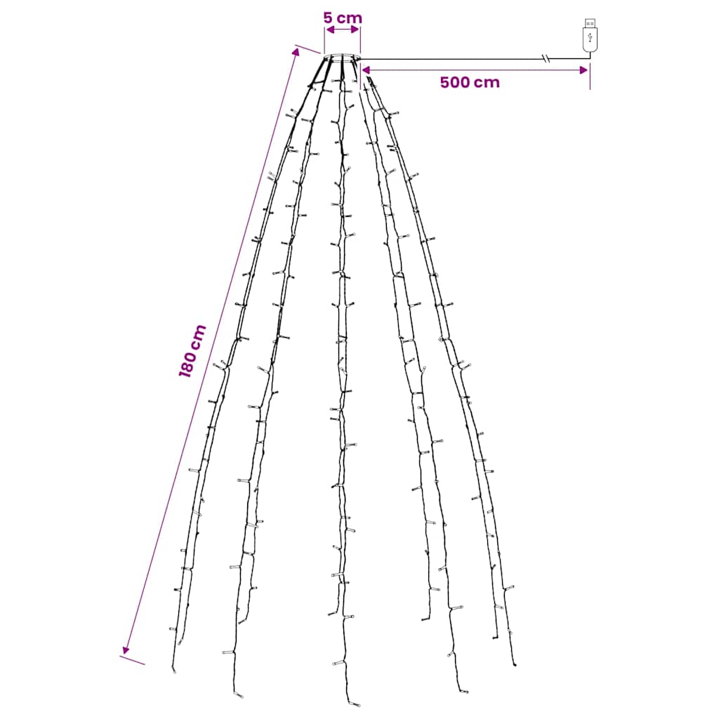 Tree Light | Blue | PVC | Suitable for 180 cm trees | Water-resistant