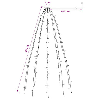 Christmas Tree Net Lights with 180 LEDs Colourful 180 cm