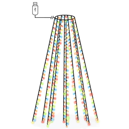 Christmas Tree Net Lights with 250 LEDs Colourful 250 cm