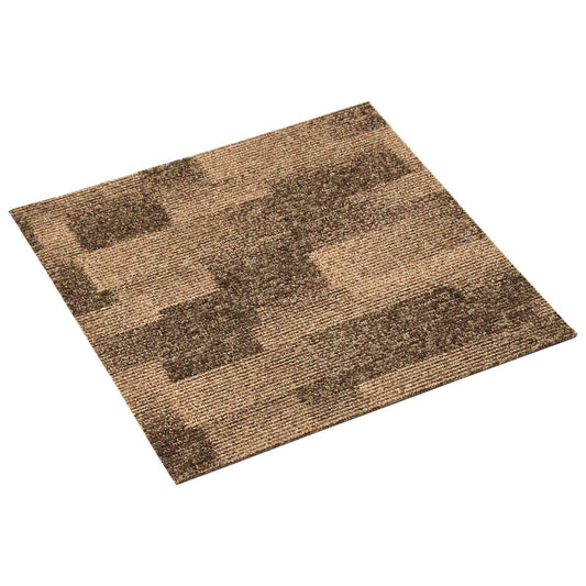 Floor Carpet 20 pcs Brown 50 x 50 cm PP Low Pile