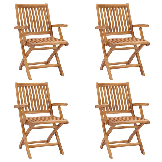 Folding Chairs 4 pcs Solid Teak Wood