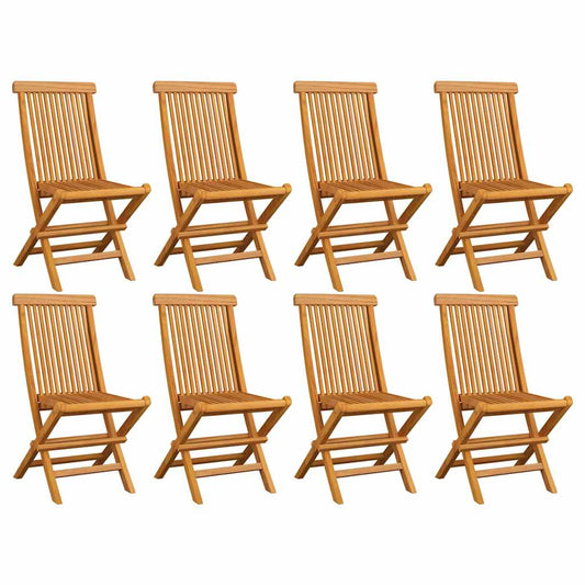 Folding Chairs 8 pcs Solid Teak Wood