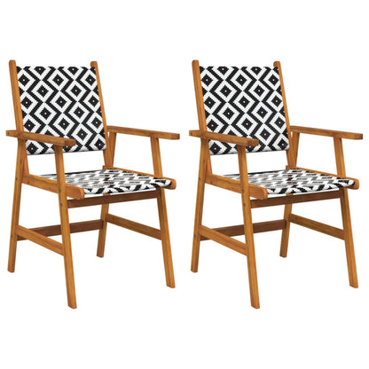 Garden Chair | Set of 2 | Brown, Black, White