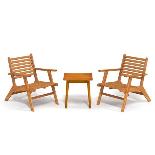 Bistro Set | Brown | Solid acacia wood | Medium |  Collapsible