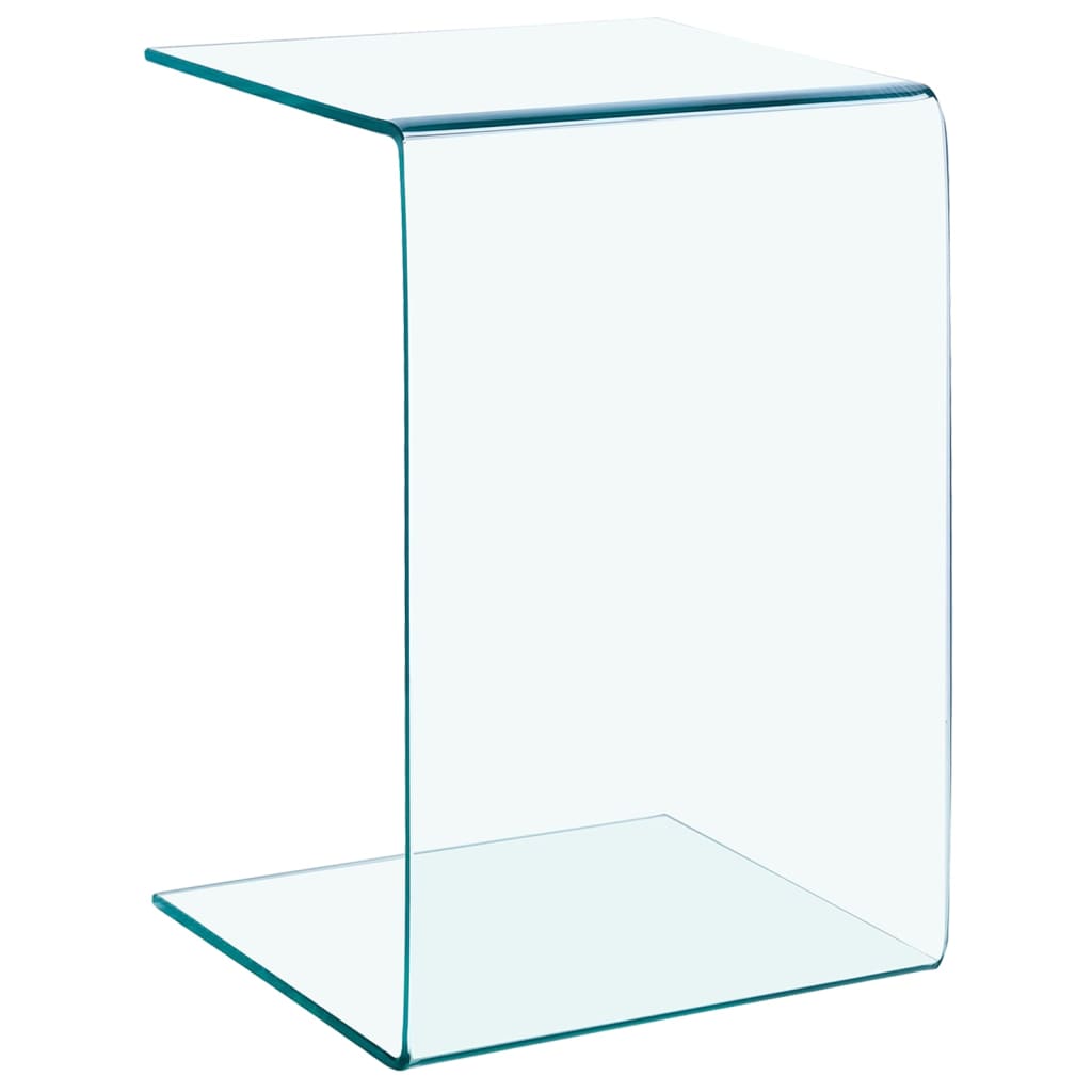 Side Table | Clear | Tempered glass | 40x40x60 cm | Tough | Side Table