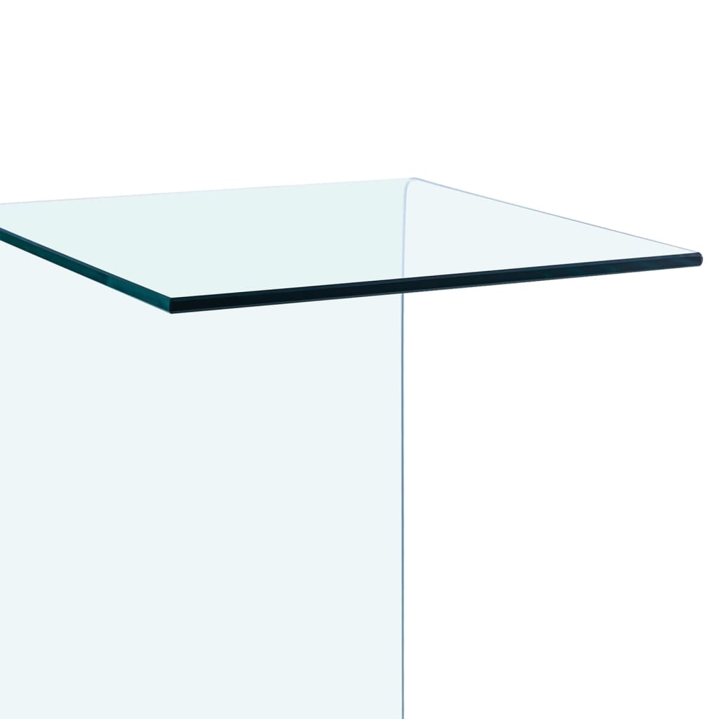 Side Table | Clear | Tempered glass | 40x40x60 cm | Tough | Side Table