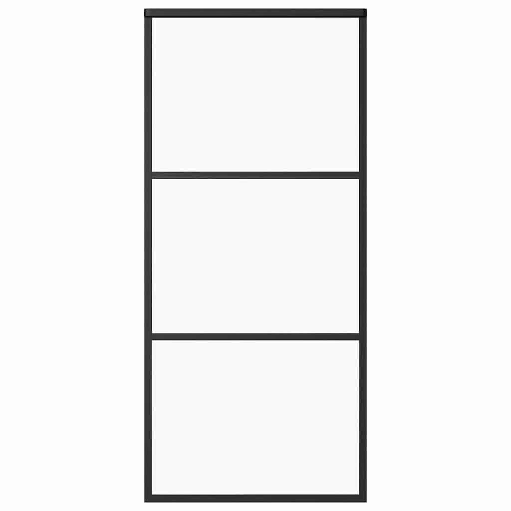 Sliding Door ESG Glass and Aluminum 35.4"x80.7" Black