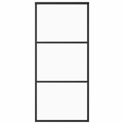 Sliding Door ESG Glass and Aluminum 35.4"x80.7" Black