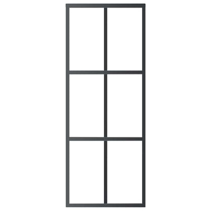 Sliding Door ESG Glass and Aluminium 76x205 cm Black