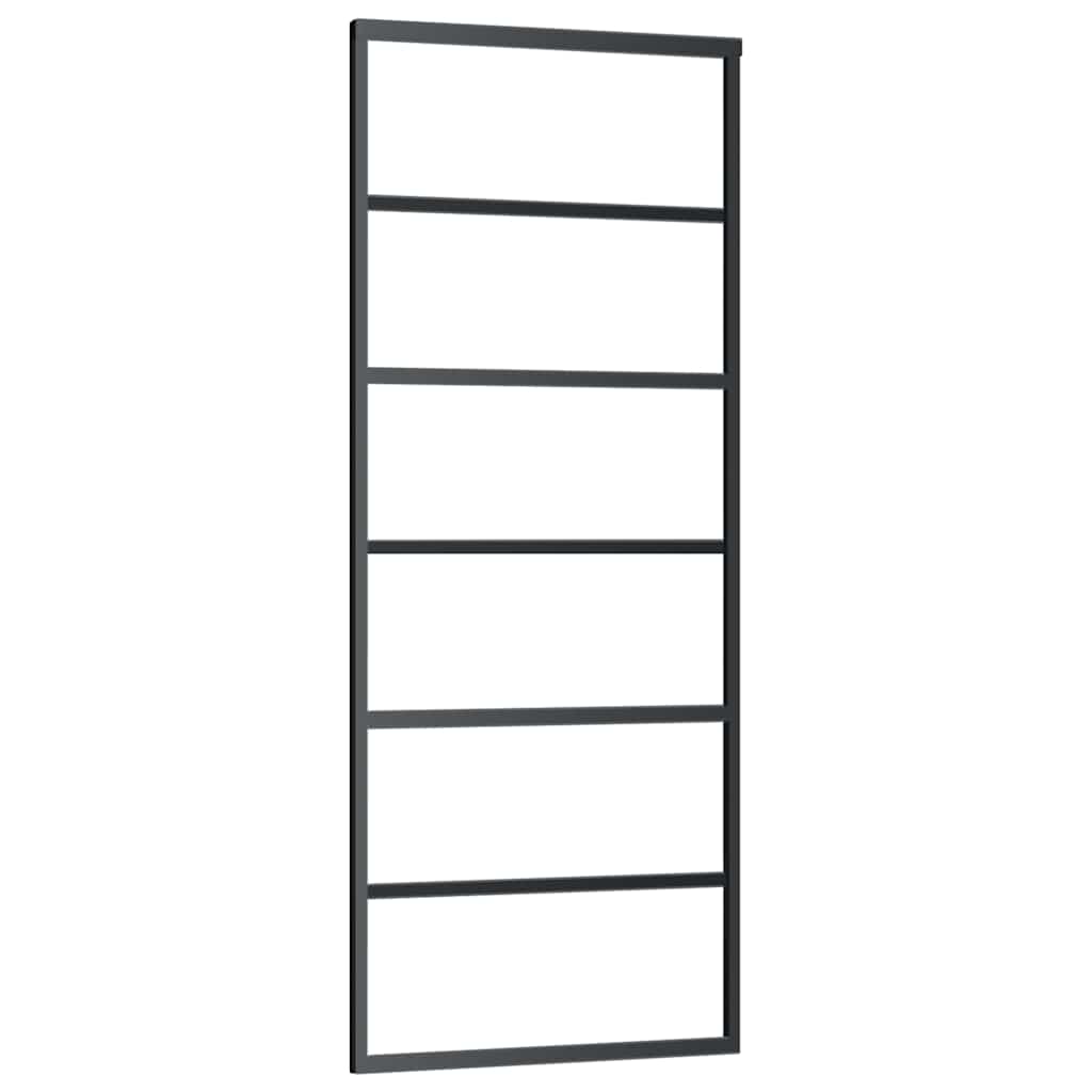 Sliding Door ESG Glass and Aluminium 76x205 cm Black