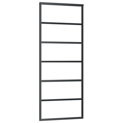 Sliding Door ESG Glass and Aluminium 76x205 cm Black