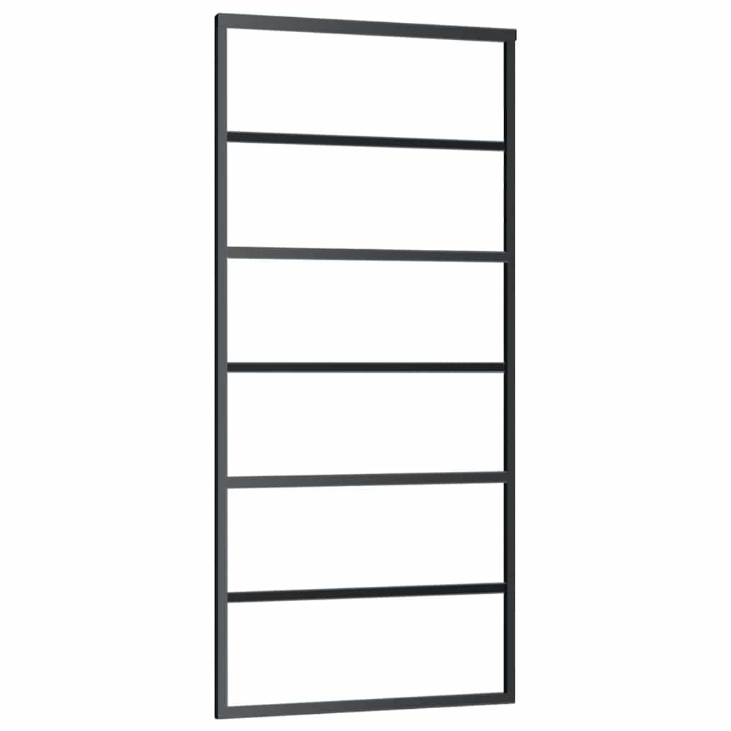 Sliding Door ESG Glass and Aluminium 90x205 cm Black