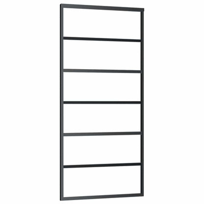 Sliding Door ESG Glass and Aluminium 90x205 cm Black