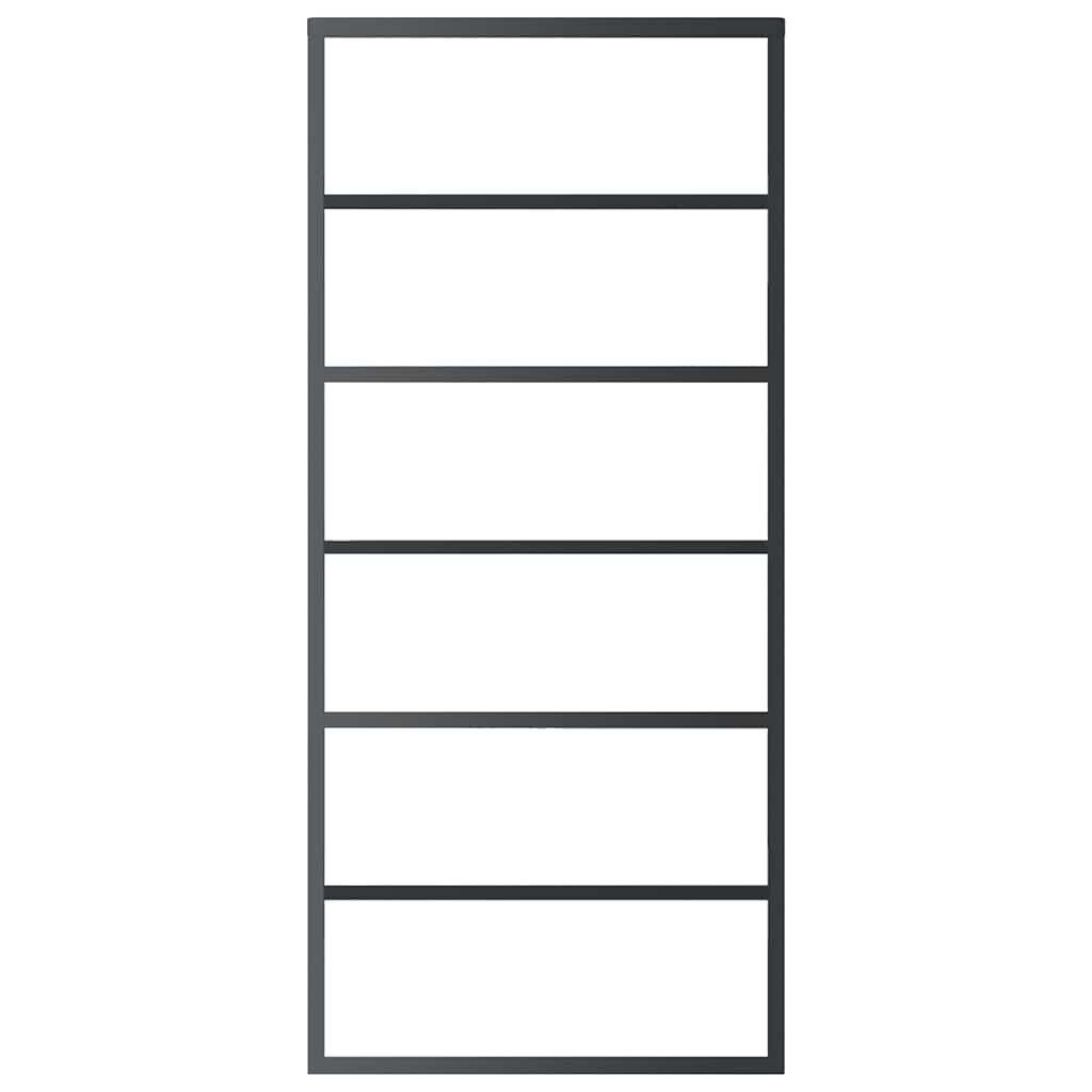 Sliding Door ESG Glass and Aluminium 90x205 cm Black