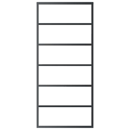 Sliding Door ESG Glass and Aluminium 90x205 cm Black