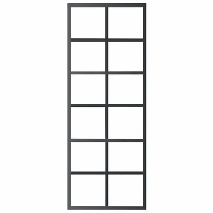 Sliding Door ESG Glass and Aluminium 76x205 cm Black