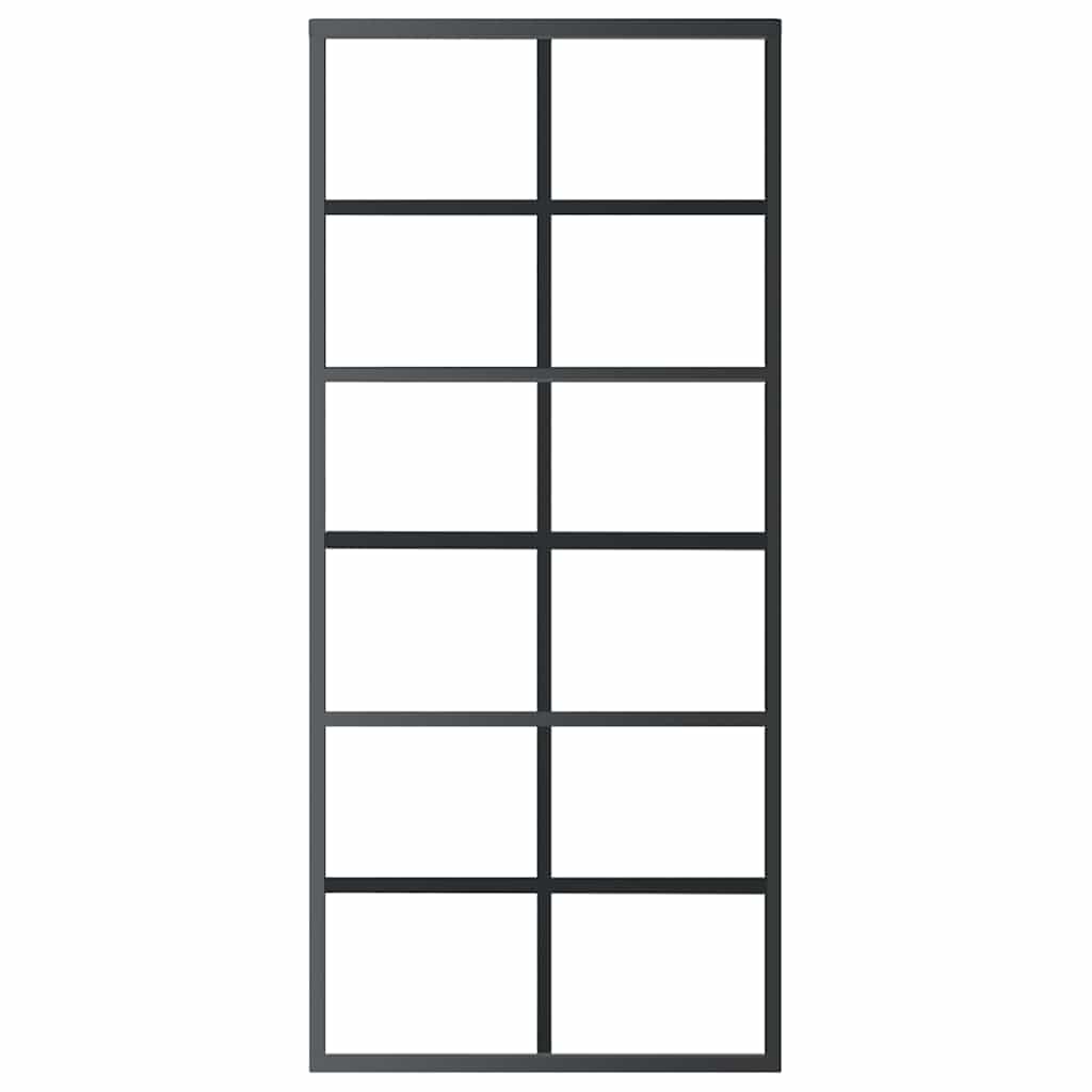 Sliding Door ESG Glass and Aluminium 90x205 cm Black