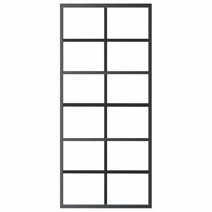 Sliding Door ESG Glass and Aluminium 90x205 cm Black