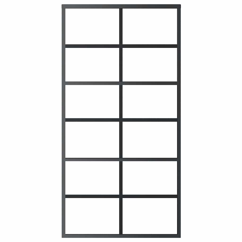 Sliding Door ESG Glass and Aluminium 102x205 cm Black