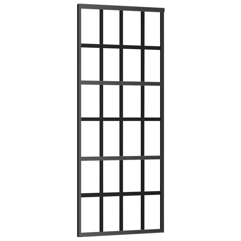 Sliding Door ESG Glass and Aluminum 29.9"x80.7" Black