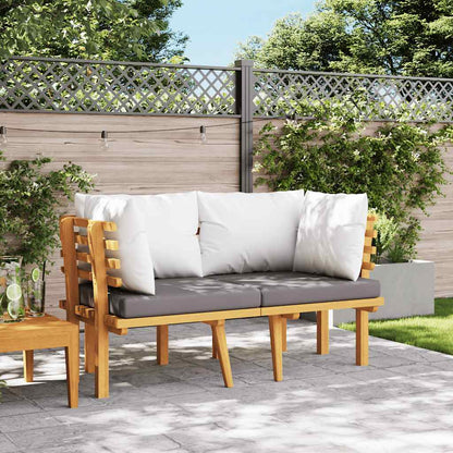 2-Seater Patio Sofa with Cushions Solid Acacia Wood