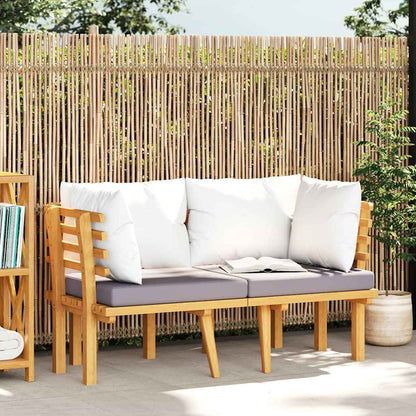 2-Seater Patio Sofa with Cushions Solid Acacia Wood
