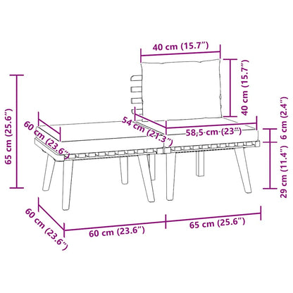 3 Piece Patio Lounge Set with Cushions Solid Acacia Wood
