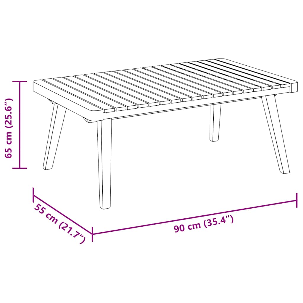 3 Piece Patio Lounge Set with Cushions Solid Acacia Wood