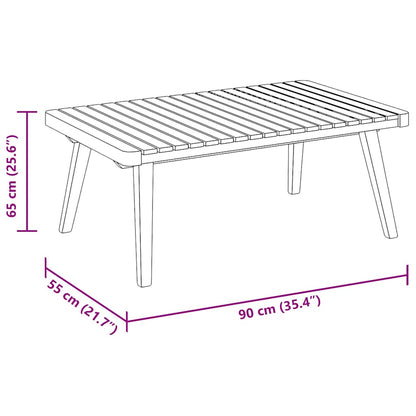3 Piece Patio Lounge Set with Cushions Solid Acacia Wood