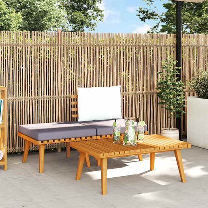 3 Piece Patio Lounge Set with Cushions Solid Acacia Wood