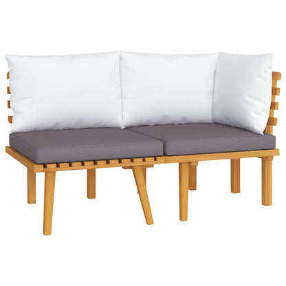 2 Piece Patio Lounge Set with Cushions Solid Acacia Wood