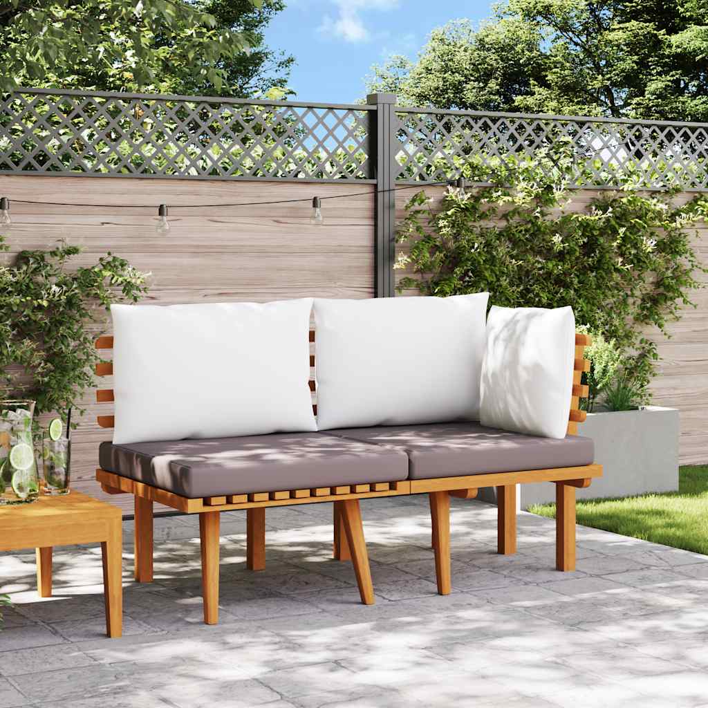 2 Piece Patio Lounge Set with Cushions Solid Acacia Wood
