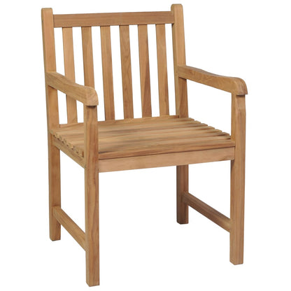 Outdoor Chair Set of 6 | Brown | Solid Teak Wood | Standard | Durable